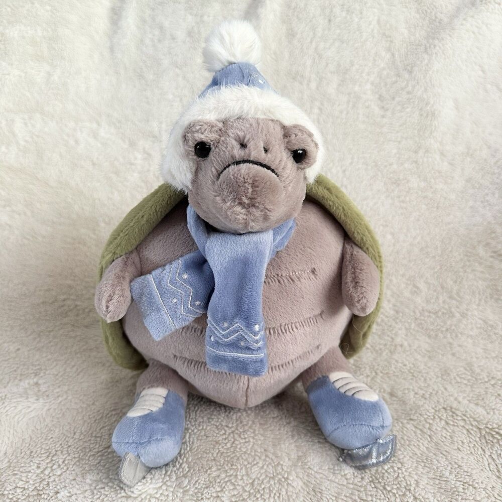 NEW Jellycat London Skating Timmy Turtle Winter Plush Stuffed Animal Toy